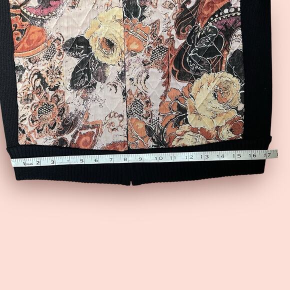 St. John Vtg. Y2K Fall Colors & Black Quilted Zip Front Cardigan Sweater Sz 4 S - Picture 10 of 16